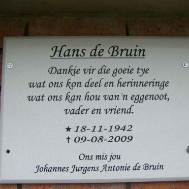 BRUIN Hans, de 1942-2009