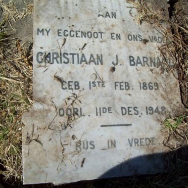 BARNARD Christiaan J. 1869-1948