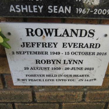 ROWLANDS Jeffrey Everard 1949-2018 & Robyn Lynn 1950-2023