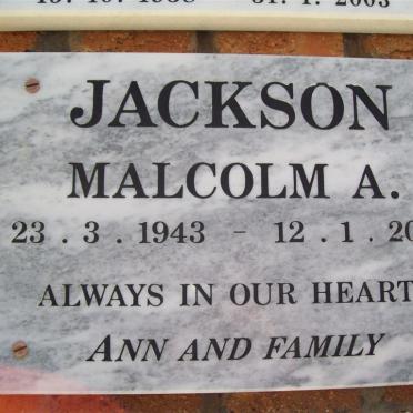JACKSON Malcolm A. 1943-2000