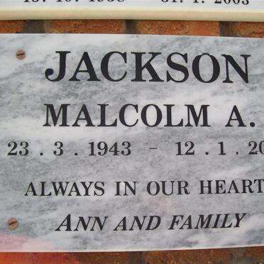 JACKSON Malcolm A. 1943-2000