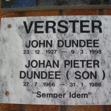 VERSTER John Dundee 1927-1998 :: VERSTER Johan Pieter Dundee 1966-1986