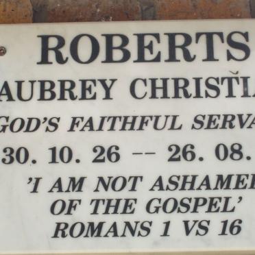 ROBERTS Aubrey Christian 1926-2007