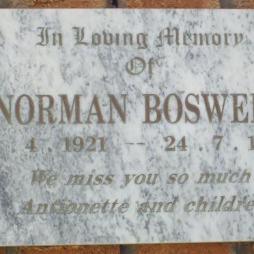 BOSWELL Norman 1921-1998