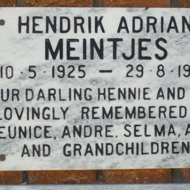 MEINTJES Hendrik Adrian 1925-1992