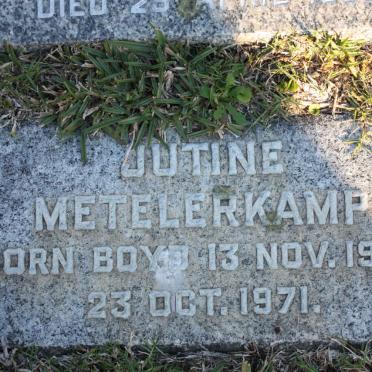 METELERKAMP Jutine nee BOYD 1905-1971