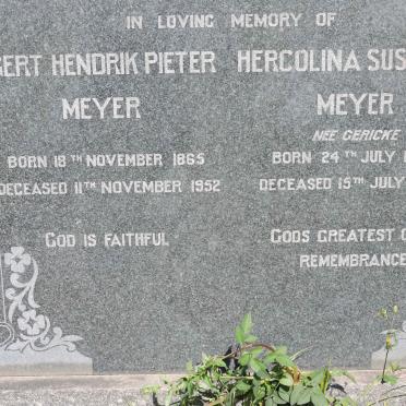 MEYER Gert Hendrik Pieter 1865-1952 &amp; Hercolina Susanna GERICKE 1873-1947