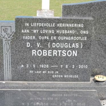 ROBERTSON D.V. 1928-2010 &amp; C.J. DE WET 1932-1981