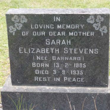 STEVENS Sarah Elizabeth nee BARNARD 1885-1935