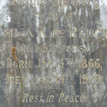 REUK Emma K., de nee  STEVENS 1866-1929