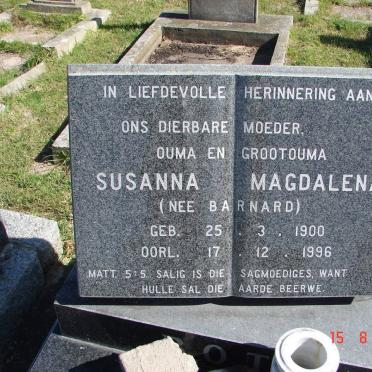 BOTHA Susanna Magdalena nee BARNARD 1900-1996