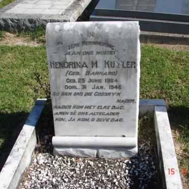 KUYLER Hendrina M. nee BARNARD 1864-1946