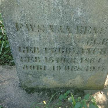 RENSBURG F.W.S., van nee TERBLANCHE 1864-1947