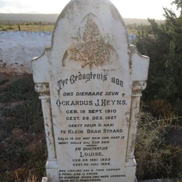 HEYNS Ockardus J. 1910-1927 :: HEYNS Louise 1925-1926