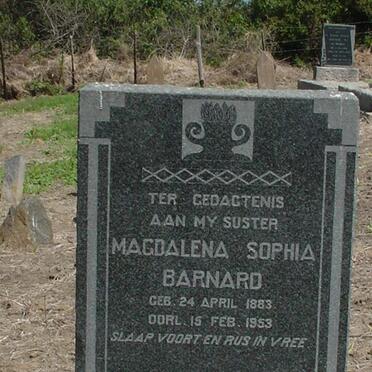 BARNARD Magdalena Sophia 1883-1953