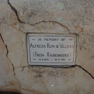 VILLIERS Alfreda Ruth, de nee RAUBENHEIMER 1890-1941
