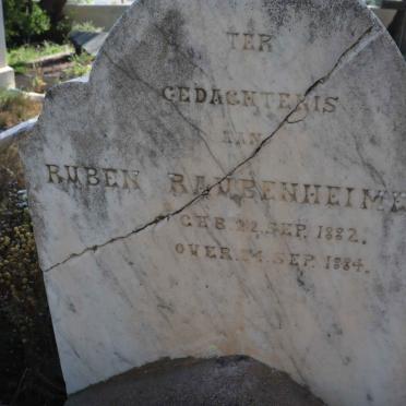 RAUBENHEIMER Ruben 1882-1884