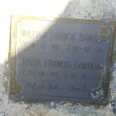 DAWSON  William Patrick 1917-1991 &amp; Maria Francis 1921-1995