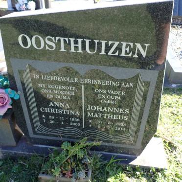 OOSTHUIZEN Johannes Mattheus 1938-2014 & Anna Christina 1938-2000