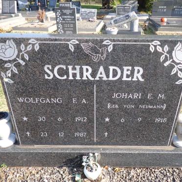 SCHRADER Wolfgang F.A. 1912-1987 & Johari E.M. VON NEUMAN 1918-