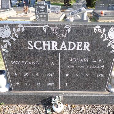 SCHRADER Wolfgang F.A. 1912-1987 & Johari E.M. VON NEUMAN 1918-
