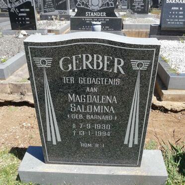 GERBER Magdalena Salomina nee BARNARD 1930-1994