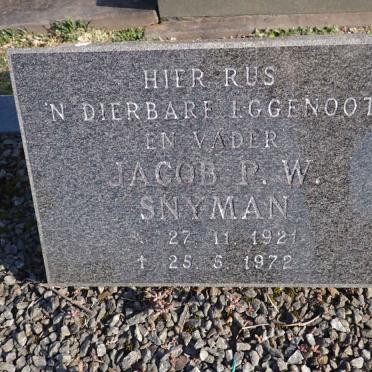 SNYMAN Jacob P.W. 1921-1972