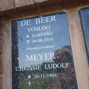 BEER Vosloo, de 1961-2010 :: MEYER Chrissie Ludolf 1964-