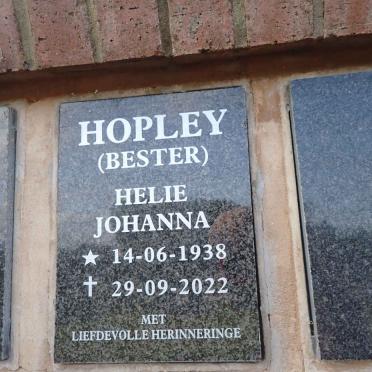 HOPLEY Helie Johanna nee BESTER 1938-2022