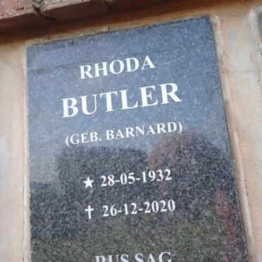 BUTLER Rhoda nee BARNARD 1932-2020