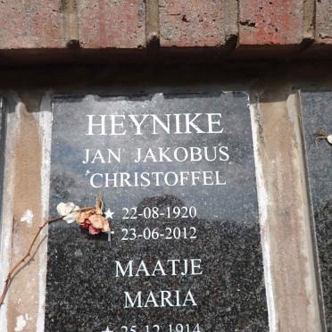 HEYNIKE Jan Jakobus Christoffel 1920-2012 & Maatje Maria 1914-2009