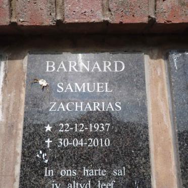 BARNARD Samuel Zacharias 1937-2010