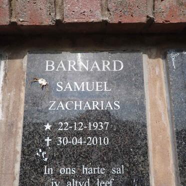 BARNARD Samuel Zacharias 1937-2010