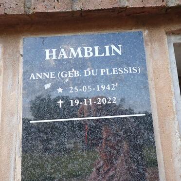 HAMBLIN Anne nee DU PLESSIS 1942-2022