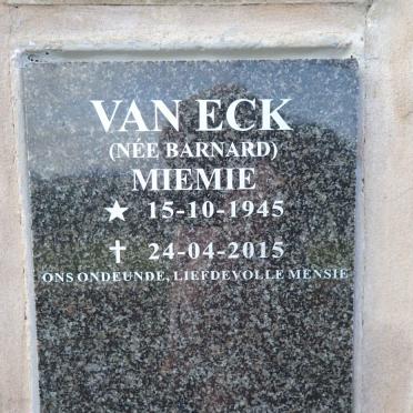ECK Miemie, van nee BARNARD 1945-2015