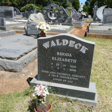 WALDECK Rhoda Elizabeth 1930-2006