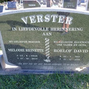 VERSTER Roelof David 1931-1999 & Melodie Reinette 1942-2018