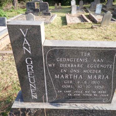 GREUNEN Martha Maria, van 1910-1952