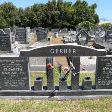 GERBER Johannes Blompot 1921-2005 &amp; Elizabeth Margaretha 1931-1995