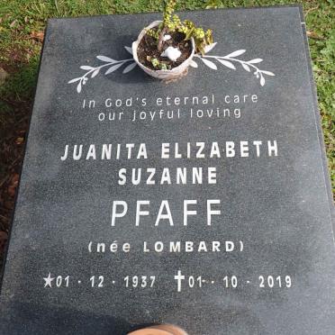 PFAFF Juanita Elizabeth Suzanne nee LOMBARD 1937-2019