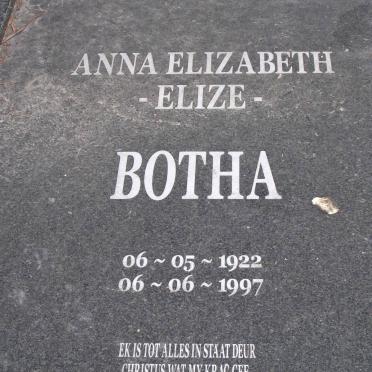 BOTHA Anna Elizabeth 1922-1997