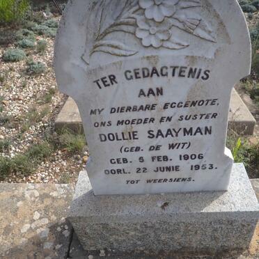 SAAYMAN Dollie nee DE WIT 1906-1953