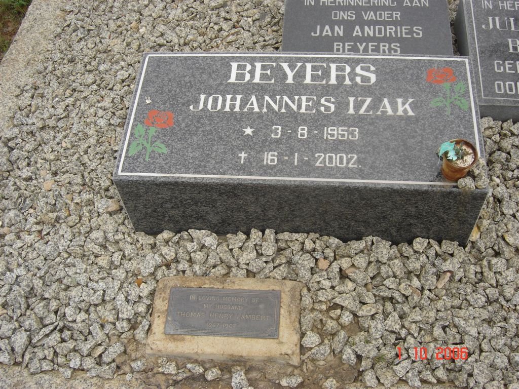 BEYERS Johannes Izak 1953-2002