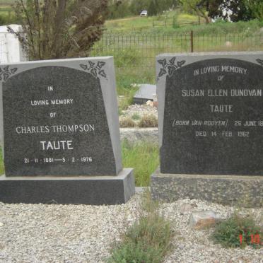 TAUTE Charles Thompson 1881-1976 &amp; Susan Ellen Dunovan VAN ROOYEN 1884-1962