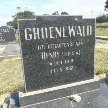GROENEWALD Henry 1919-1992