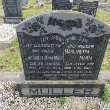 MULLER Jacobus Johannes 1886-1964 &amp; Margaretha Maria 1892-1983