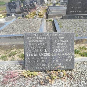 TERBLANCHE Petrus J. 1905-1976 &amp; Anna S. CLAASSEN 1899-1992