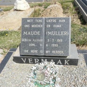VERMAAK Maude voorheen MULLER nee DU PLESSIS 1919-1999