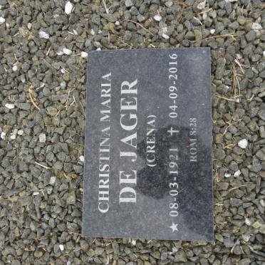 JAGER Christina Maria, de nee CRENA 1921-2016