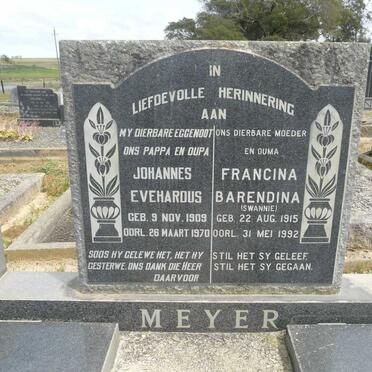 MEYER Johannes Everhardus 1909-1970 &amp; Francina Barendina 1915-1992